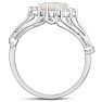 3/4 Carat Double Opal Ring with 4 Diamonds In 14 Karat White Gold Image-3
