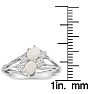3/4 Carat Double Opal Ring with 4 Diamonds In 14 Karat White Gold Image-5