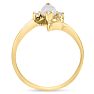 1/2 Carat Marquise Shape Opal Ring and Two Diamonds In 14 Karat Yellow Gold Image-3