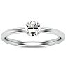1/3 Carat Rose Cut Diamond Solitaire Ring In 14 Karat White Gold Image-1