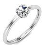 1/3 Carat Rose Cut Diamond Solitaire Ring In 14 Karat White Gold Image-2