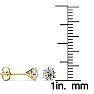 1 Carat Diamond Stud Earrings In Martini Setting, 14 Karat Yellow Gold Image-4