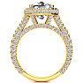 6 Carat Cushion Cut Halo Diamond Engagement Ring In 14K Yellow Gold Image-3