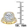 6 Carat Cushion Cut Halo Diamond Engagement Ring In 14K Yellow Gold Image-5