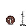 Octavius Stainless Steel and Mahogany Gothic Cross Cufflinks Image-4