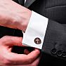 Octavius Stainless Steel and Mahogany Gothic Cross Cufflinks Image-5