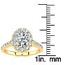 1 1/2 Carat Oval Shape Halo Diamond Engagement Ring in 14k Yellow Gold Image-5