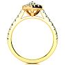 1 Carat Pear Shape Halo Diamond Engagement Ring in 14k Yellow Gold Image-3