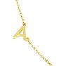 Dainty A Initial Sideways Necklace In Gold Overlay, 16 Inches Image-2