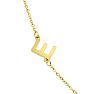 Dainty E Initial Sideways Necklace In Gold Overlay, 16 Inches Image-2