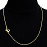 Dainty E Initial Sideways Necklace In Gold Overlay, 16 Inches Image-4