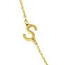 Dainty S Initial Sideways Necklace In Gold Overlay, 16 Inches Image-2