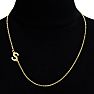 Dainty S Initial Sideways Necklace In Gold Overlay, 16 Inches Image-4