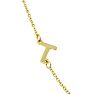 Dainty T Initial Sideways Necklace In Gold Overlay, 16 Inches Image-2