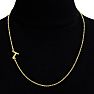 Dainty T Initial Sideways Necklace In Gold Overlay, 16 Inches Image-4