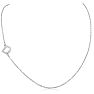 Dainty D Initial Sideways Necklace In Silver Overlay, 16 Inches Image-1