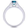 1 1/2 Carat Diamond Engagement Ring With 1 Carat Blue Diamond Center In 14K White Gold. Amazing Gorgeous Blue Diamond Ring! Image-3