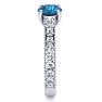 1 1/2 Carat Diamond Engagement Ring With 1 Carat Blue Diamond Center In 14K White Gold. Amazing Gorgeous Blue Diamond Ring! Image-4