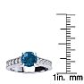 1 1/2 Carat Diamond Engagement Ring With 1 Carat Blue Diamond Center In 14K White Gold. Amazing Gorgeous Blue Diamond Ring! Image-5