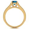 1 1/2 Carat Diamond Engagement Ring With 1 Carat Blue Diamond Center In 14K Yellow Gold Image-3