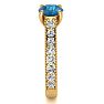 1 1/2 Carat Diamond Engagement Ring With 1 Carat Blue Diamond Center In 14K Yellow Gold Image-4