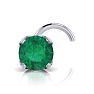 0.015ct 1.5mm Emerald Nose Ring In 14K White Gold Image-1