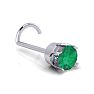 0.03ct 2mm Emerald Nose Ring In 14K White Gold Image-2