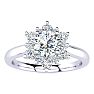 1 1/2 Carat Round Shape Halo Diamond Engagement Ring In 14K White Gold Image-1