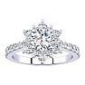 2 Carat Round Shape Halo Diamond Engagement Ring In 14K White Gold Image-1