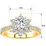2 Carat Round Shape Halo Diamond Engagement Ring In 14K Yellow Gold Image-5