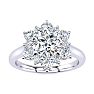 3/4 Carat Round Shape Halo Diamond Engagement Ring In 14K White Gold Image-1