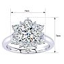 3/4 Carat Round Shape Halo Diamond Engagement Ring In 14K White Gold Image-5