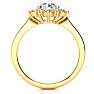 3/4 Carat Round Shape Halo Diamond Engagement Ring In 14K Yellow Gold Image-3