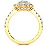 1 Carat Round Shape Halo Diamond Engagement Ring In 14K Yellow Gold Image-3