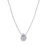 1/2 Carat Pear Shape Halo Diamond Necklace In 14K White Gold Image-2
