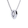 1/2 Carat Pear Shape Halo Diamond Necklace In 14K White Gold Image-3