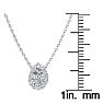 1/2 Carat Pear Shape Halo Diamond Necklace In 14K White Gold Image-4