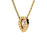 1/2 Carat Pear Shape Halo Diamond Necklace In 14K Yellow Gold Image-3