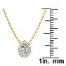 1/2 Carat Pear Shape Halo Diamond Necklace In 14K Yellow Gold Image-4