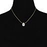1/2 Carat Pear Shape Halo Diamond Necklace In 14K Yellow Gold Image-5