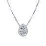 1/4 Carat Pear Shape Halo Diamond Necklace In 14K White Gold Image-1