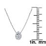 1/4 Carat Pear Shape Halo Diamond Necklace In 14K White Gold Image-4