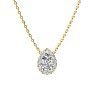1/4 Carat Pear Shape Halo Diamond Necklace In 14K Yellow Gold Image-1