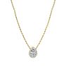 1/4 Carat Pear Shape Halo Diamond Necklace In 14K Yellow Gold Image-2