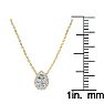 1/4 Carat Pear Shape Halo Diamond Necklace In 14K Yellow Gold Image-4