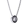 1/2 Carat Oval Shape Halo Diamond Necklace In 14K White Gold Image-3