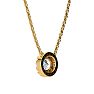1/2 Carat Oval Shape Halo Diamond Necklace In 14K Yellow Gold Image-3