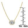 1/2 Carat Oval Shape Halo Diamond Necklace In 14K Yellow Gold Image-4