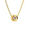 1/4 Carat Oval Shape Halo Diamond Necklace In 14K Yellow Gold Image-3