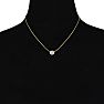 1/4 Carat Oval Shape Halo Diamond Necklace In 14K Yellow Gold Image-5